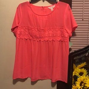 Neon pink blouse